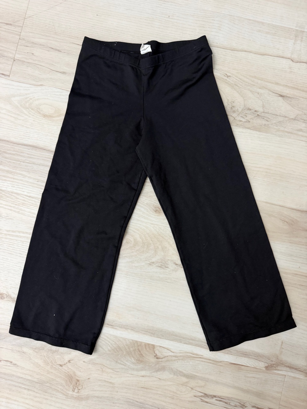 Kids Black Dance Capri Wide Pants - Classic Elastic Waist